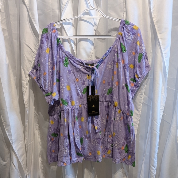 torrid Tops - Torrid Disney Tangled Rapunzel Heritage Slub Babydoll Top - Size 1 (1X)